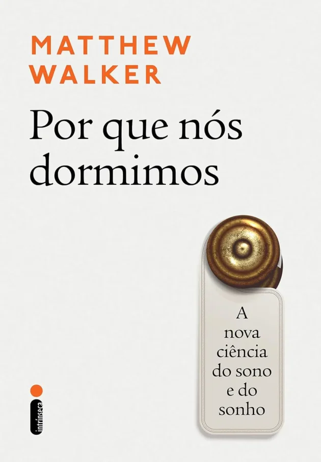 uma capa de livro - Por que nós dormimos - com um puxador de porta