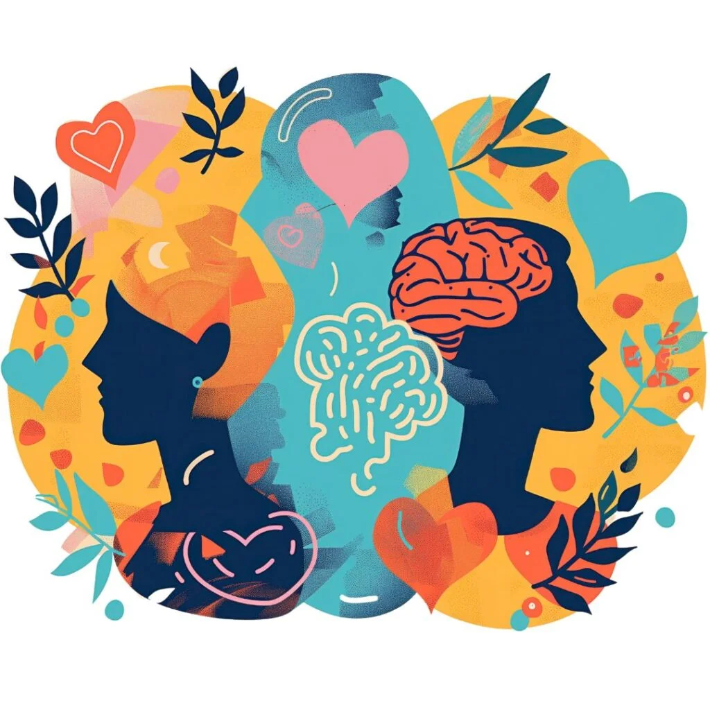 Ilustração - Duas pessoas de costas uma para outra - Saúde Mental