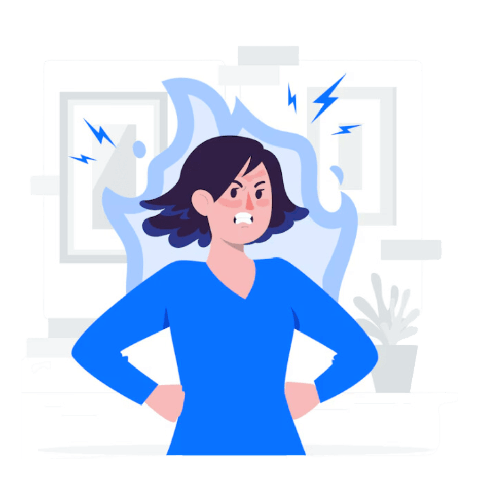 a cartoon of a woman with her hands on her hips